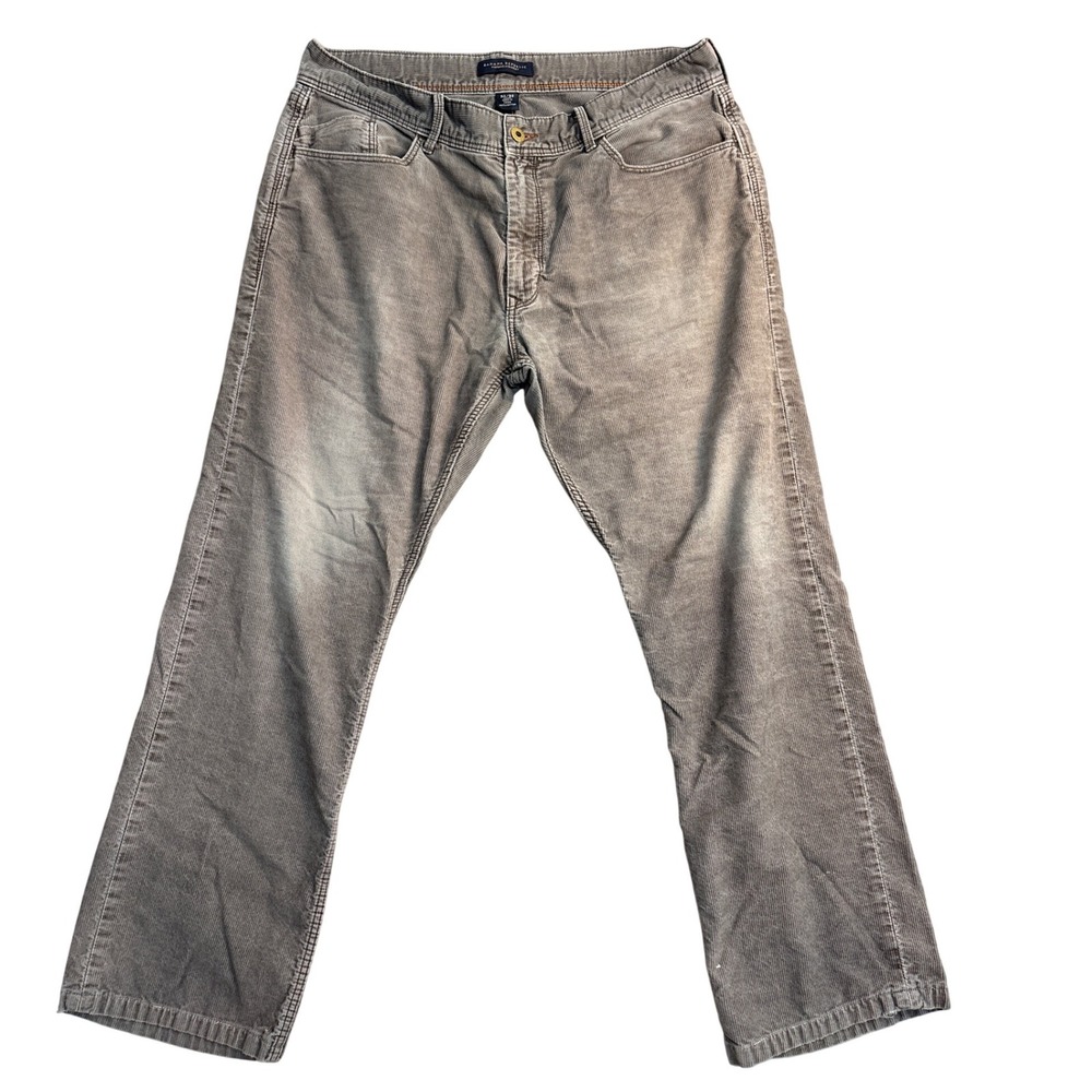 Banana Republic Mens Vintage Straight Corduroy Pants Gray 34x32 Cotton Cords